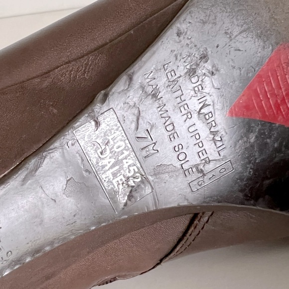 Luichininy Dale Brown Vintage Leather Pointy Toe Ankle Booties Size 7 - Picture 6 of 8